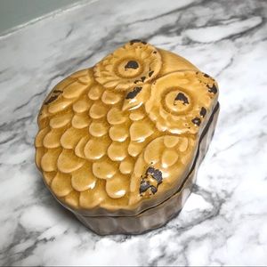 NWT Ceramic Owl Trinket Box